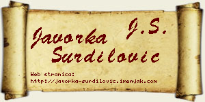 Javorka Šurdilović vizit kartica